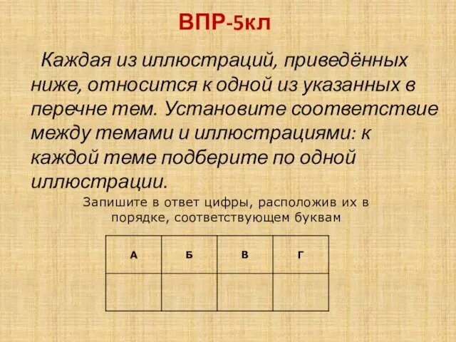 Каждая из иллюстраций, приведённых ниже, относится к одной из указанных