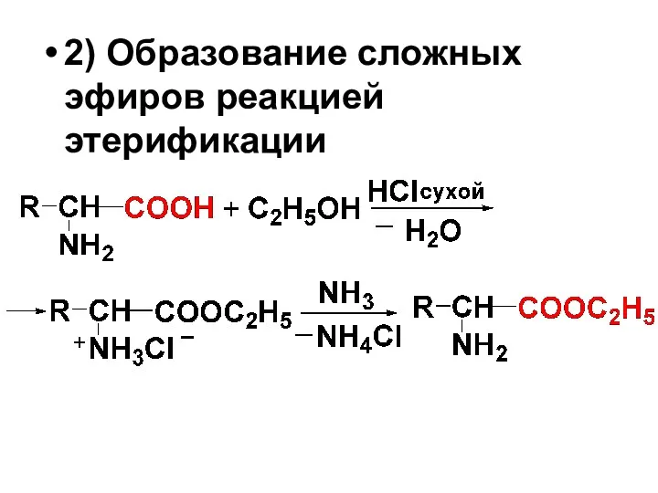 2) Образование сложных эфиров реакцией этерификации