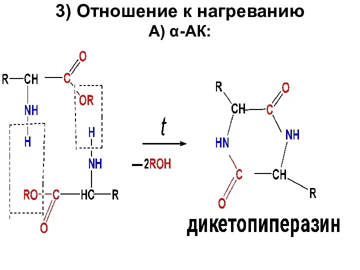 3) Отношение к нагреванию А) α-АК: