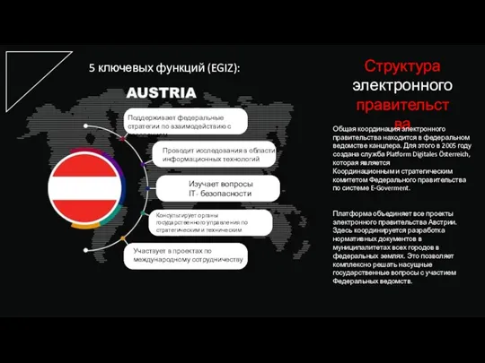 Структура электронного правительства Общая координация электронного правительства находится в федеральном