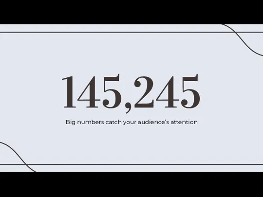 145,245 Big numbers catch your audience’s attention