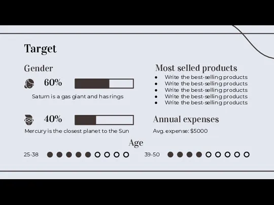 Target 60% 40% Saturn is a gas giant and has