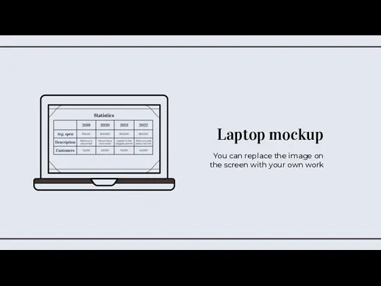 Laptop mockup You can replace the image on the screen with your own work