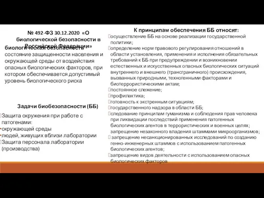 биологическая безопасность - состояние защищенности населения и окружающей среды от