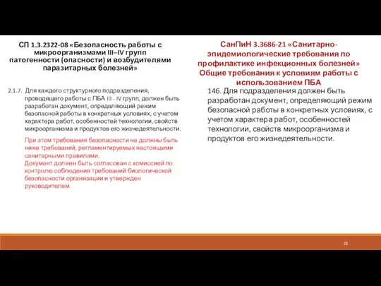 СП 1.3.2322-08 «Безопасность работы с микроорганизмами III–IV групп патогенности (опасности)