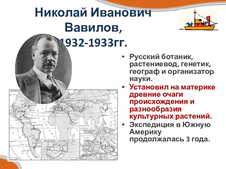 Николай Иванович Вавилов, 1932-1933гг. Русский ботаник, растениевод, генетик, географ и