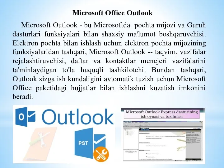 Microsoft Office Outlook Microsoft Outlook - bu Microsoftda pochta mijozi