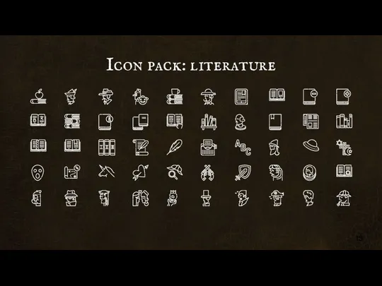 Icon pack: literature