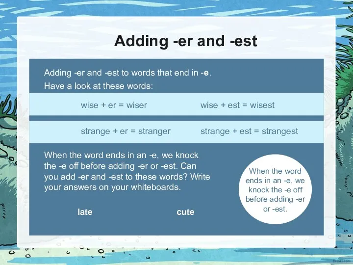 Adding -er and -est Adding -er and -est to words