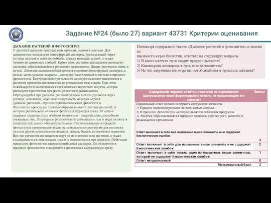 Задание №24 (было 27) вариант 43731 Критерии оценивания Используя содержание