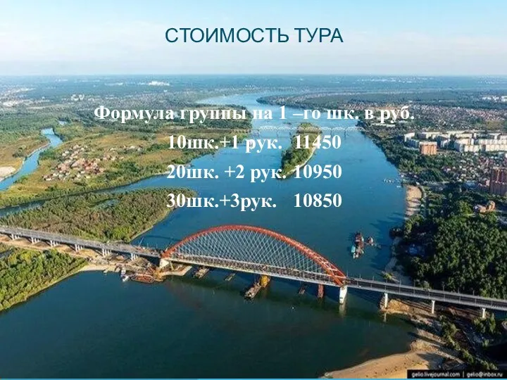 СТОИМОСТЬ ТУРА Формула группы на 1 –го шк. в руб.