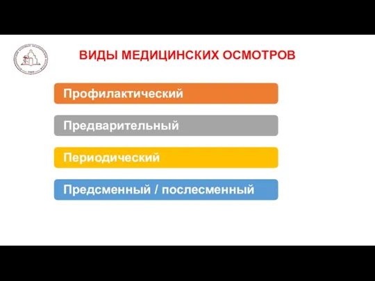 ВИДЫ МЕДИЦИНСКИХ ОСМОТРОВ