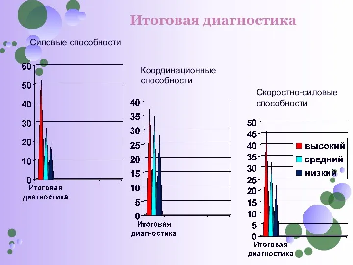 Скоростно-силовые способности Координационные способности Силовые способности Итоговая диагностика