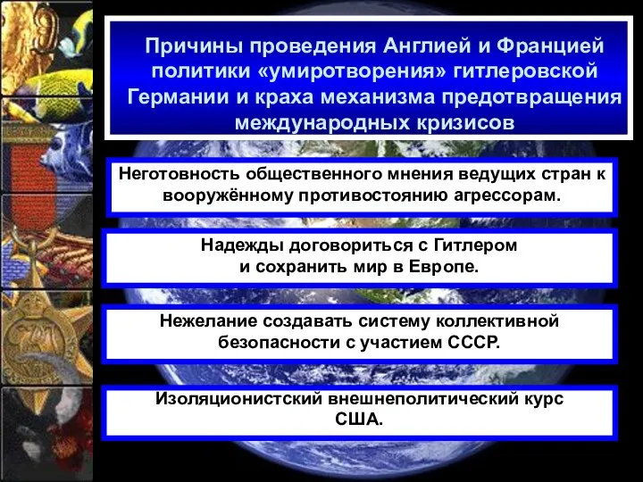 Неготовность общественного мнения ведущих стран к вооружённому противостоянию агрессорам. Надежды