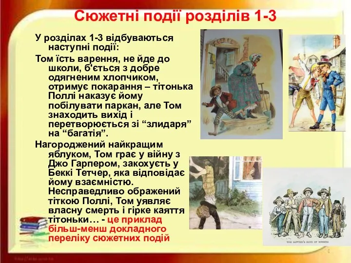 Сюжетні події розділів 1-3 У розділах 1-3 відбуваються наступні події: