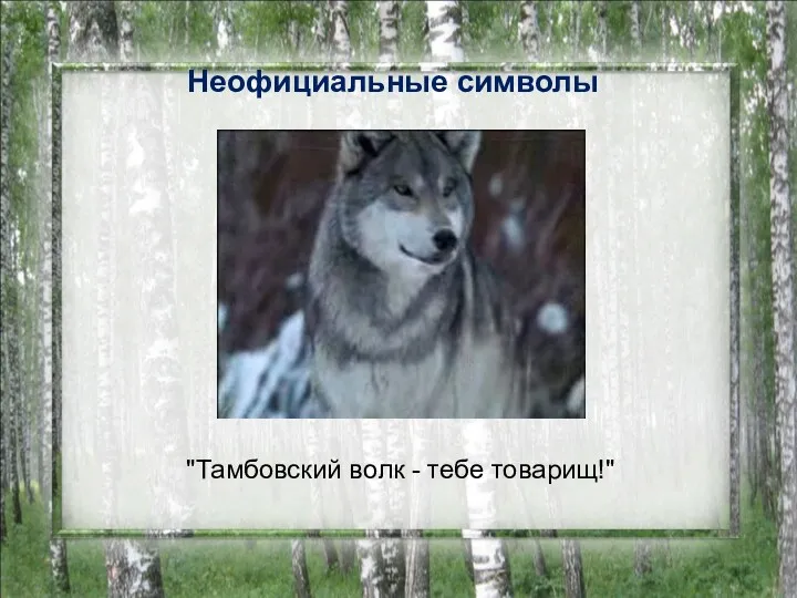 Неофициальные символы "Тамбовский волк - тебе товарищ!"