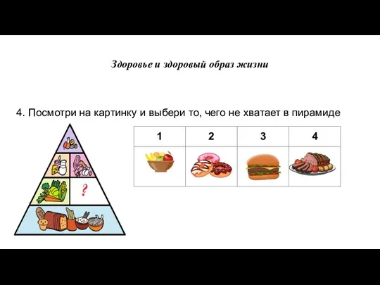 Здоровье и здоровый образ жизни 4. Посмотри на картинку и