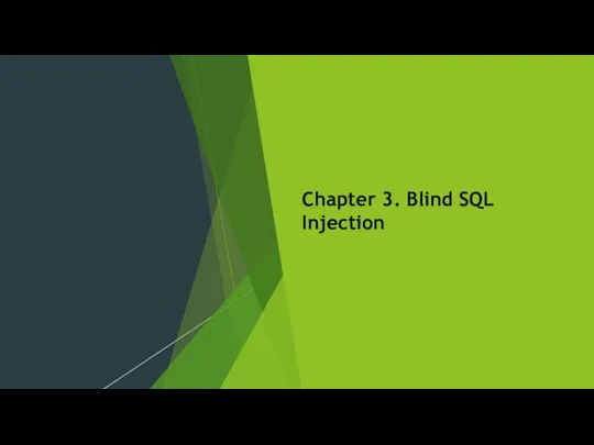Chapter 3. Blind SQL Injection
