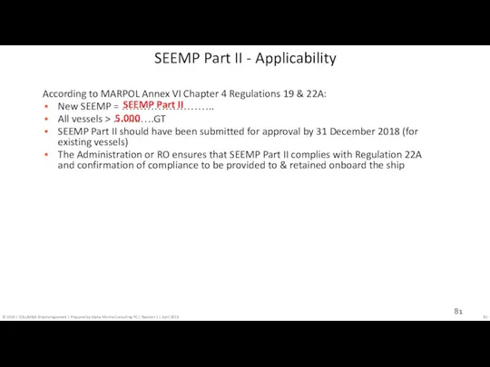 According to MARPOL Annex VI Chapter 4 Regulations 19 &