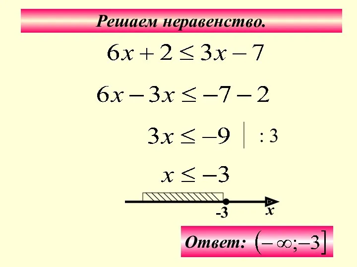 -3 х Решаем неравенство.