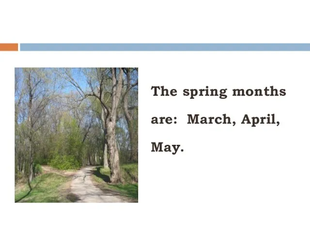The spring months are: March, April, May.