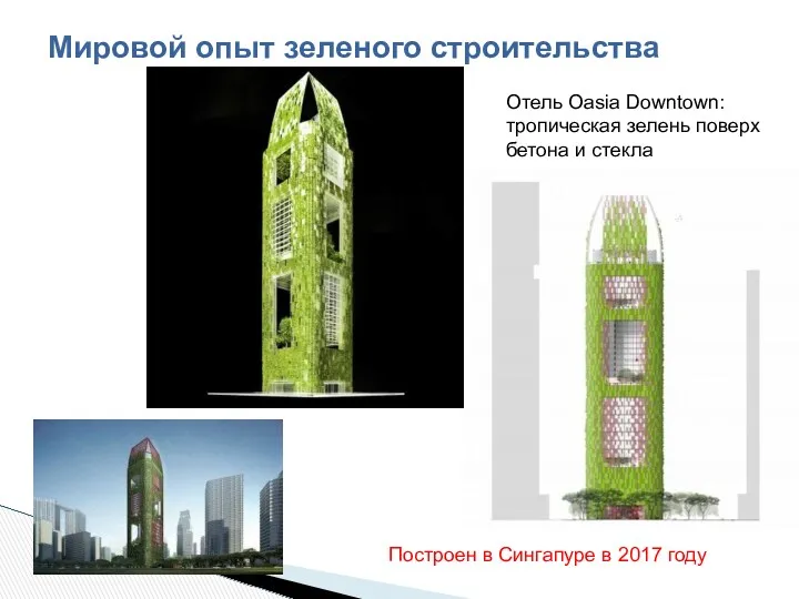 Отель Oasia Downtown: тропическая зелень поверх бетона и стекла Построен