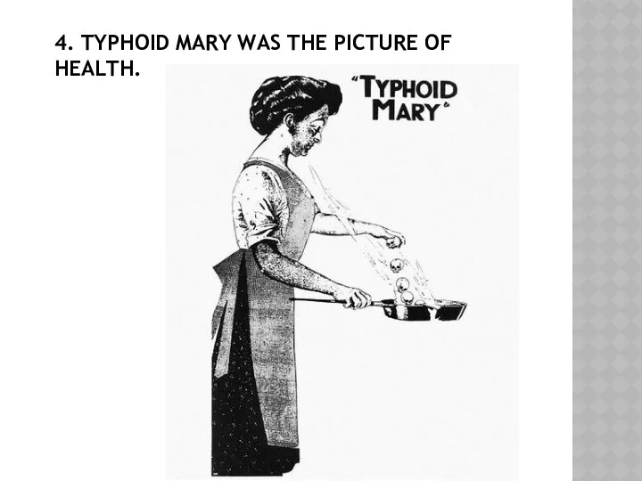 4. TYPHOID MARY WAS THE PICTURE OF HEALTH.