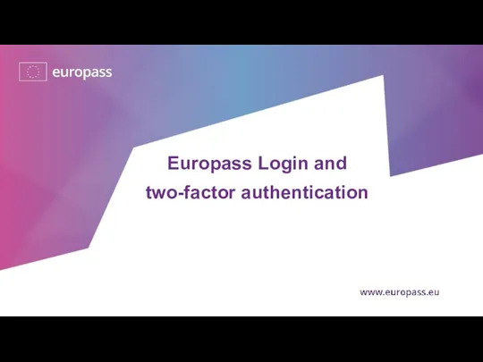 Europass. Login and two-factor authentication