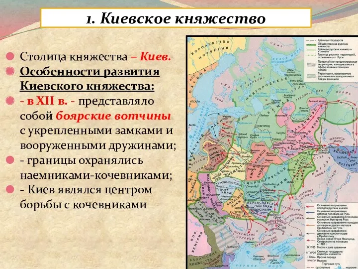 1. Киевское княжество Столица княжества – Киев. Особенности развития Киевского