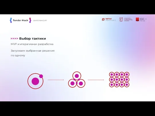 >>>> Выбор тактики MVP и итеративная разработка Запускаем выбранные решения по одному