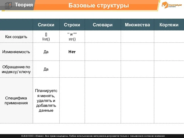 Базовые структуры данных