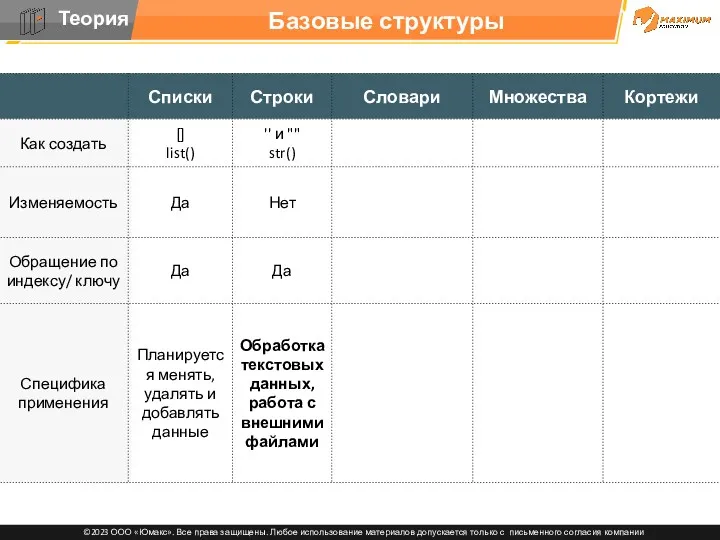 Базовые структуры данных