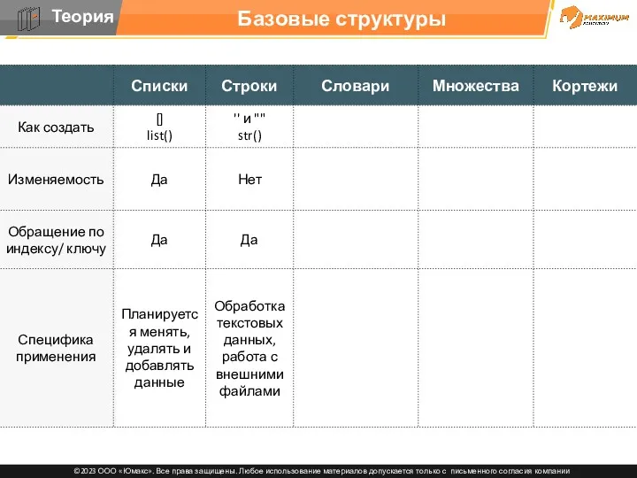 Базовые структуры данных