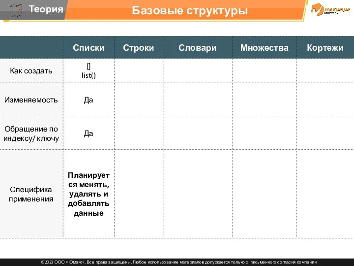 Базовые структуры данных