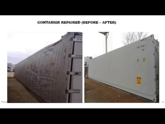 CONTAINER REPAIRED (BEFORE – AFTER) © Copyright MSC Mediterranean Shipping Company SA - Internal only