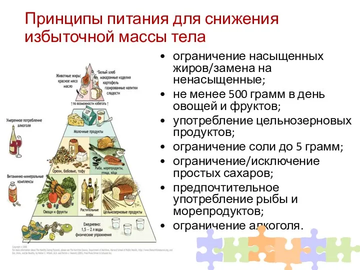 Принципы питания для снижения избыточной массы тела ограничение насыщенных жиров/замена