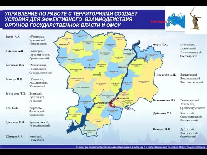 Проведение совещаний заместителя Губернатора Волгоградской области с главами муниципальных образований в 2022 году