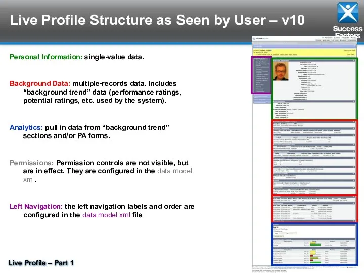 Live Profile Structure as Seen by User – v10 Personal