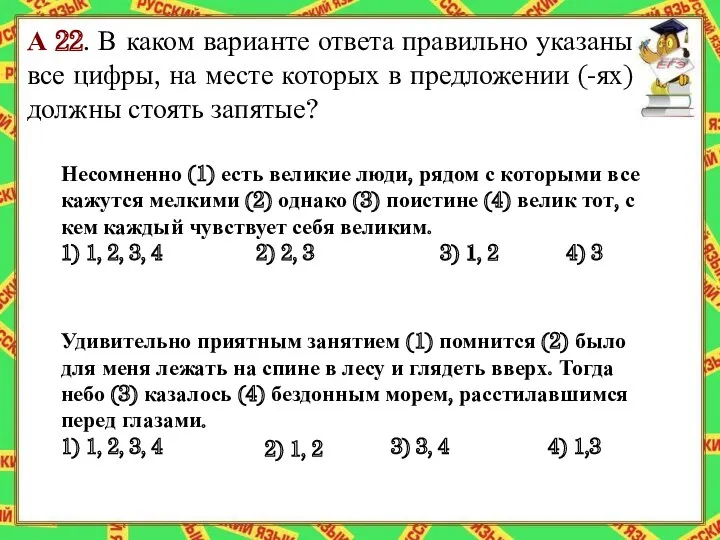 А 22. В каком варианте ответа правильно указаны все цифры,