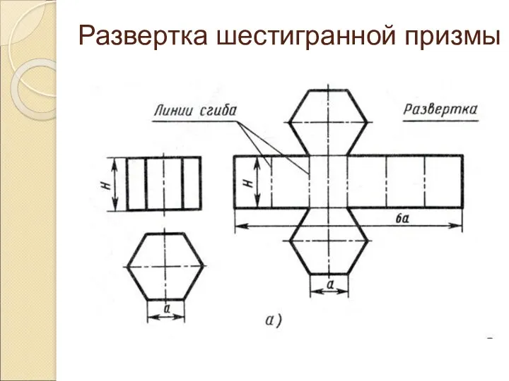 Развертка шестигранной призмы