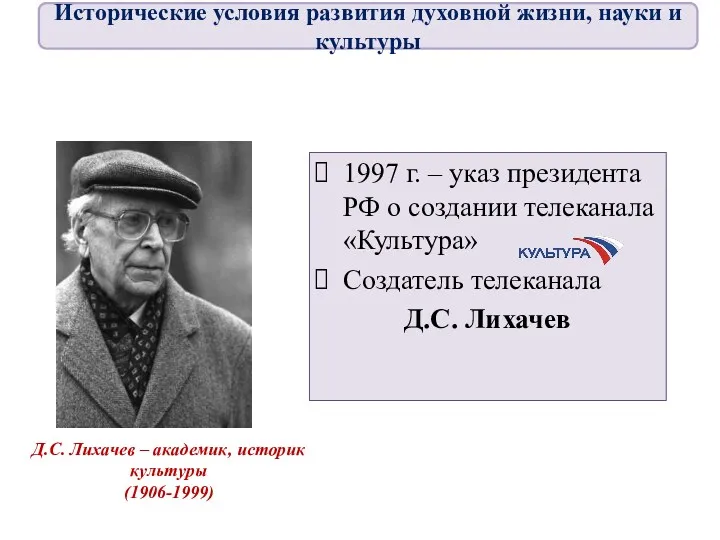 1997 г. – указ президента РФ о создании телеканала «Культура»