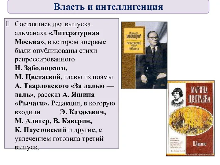 Состоялись два выпуска альманаха «Литературная Москва», в котором впервые были