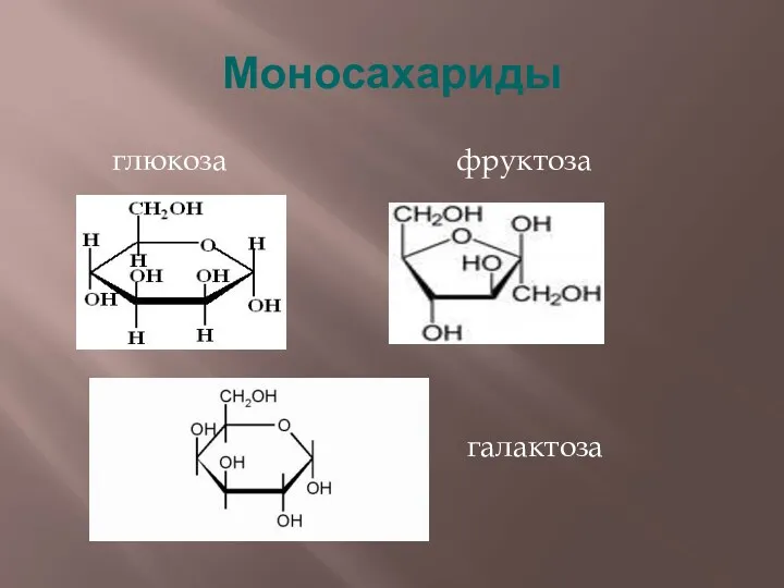 Моносахариды глюкоза фруктоза галактоза