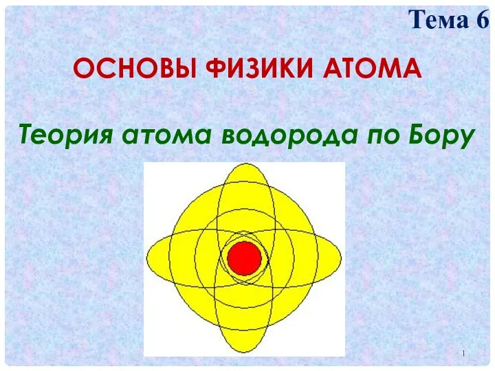 Основы физики атома. Теория атома водорода по Бору