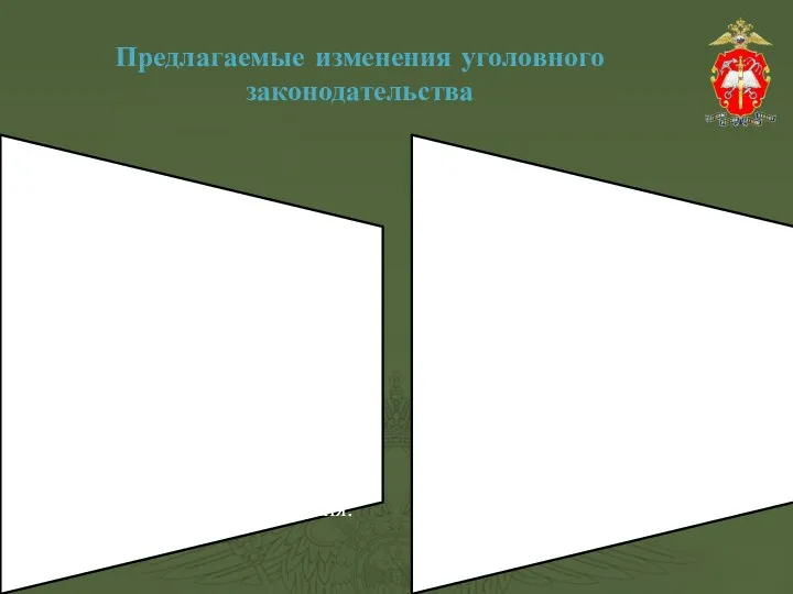 Предлагаемые изменения уголовного законодательства