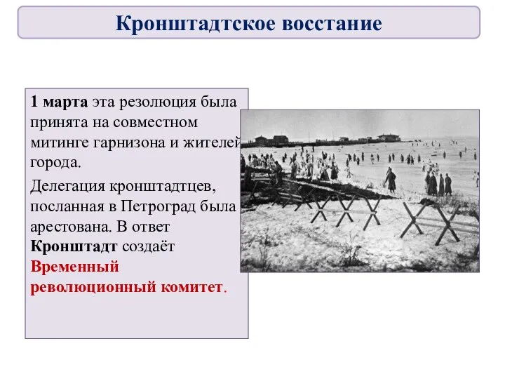 1 марта эта резолюция была принята на совместном митинге гарнизона