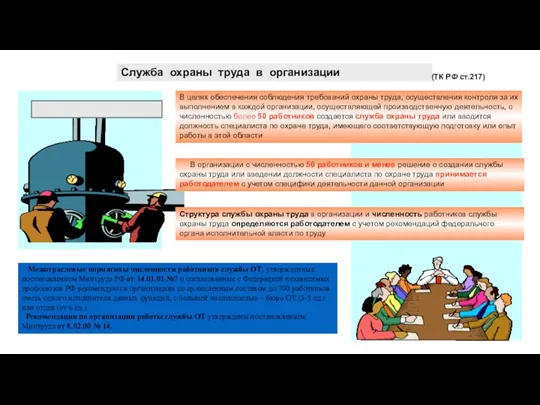 Служба охраны труда в организации В целях обеспечения соблюдения требований