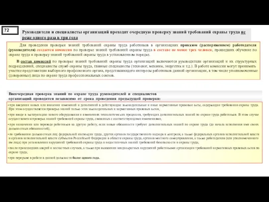 Внеочередная проверка знаний по охране труда руководителей и специалистов организаций