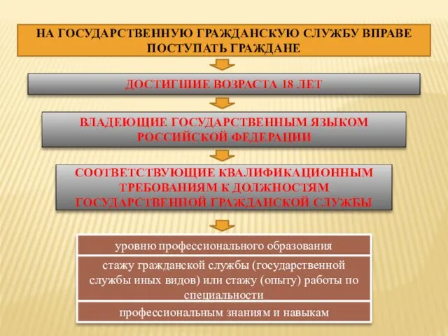 НА ГОСУДАРСТВЕННУЮ ГРАЖДАНСКУЮ СЛУЖБУ ВПРАВЕ ПОСТУПАТЬ ГРАЖДАНЕ ДОСТИГШИЕ ВОЗРАСТА 18