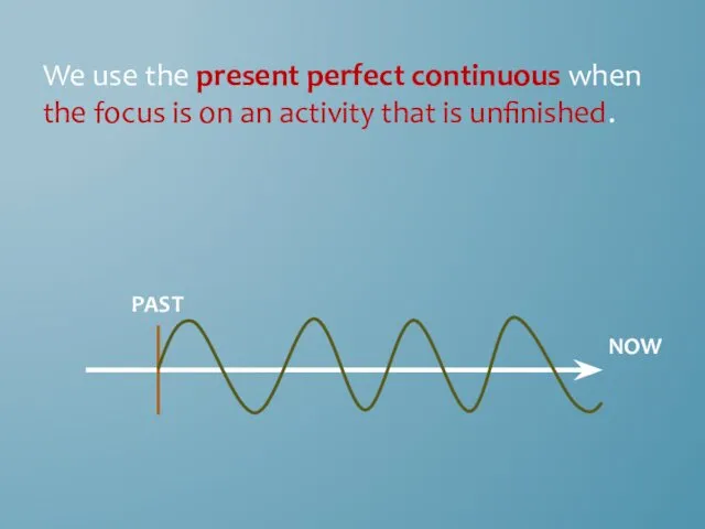 We use the present perfect continuous when the focus is